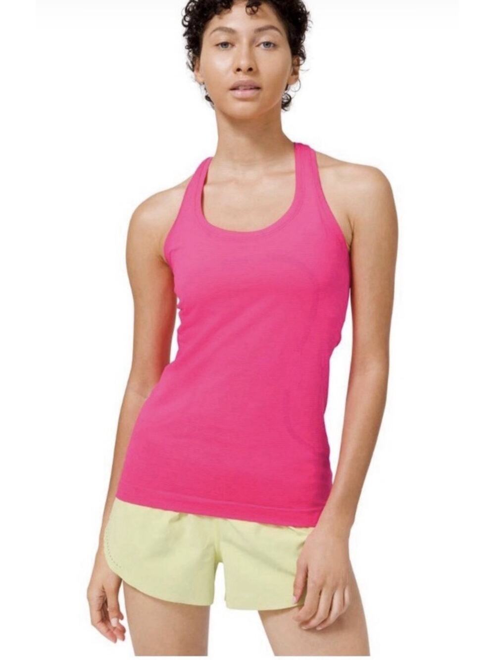 LULULEMON Swiftly Tech Highlight Pink Waist Length Racerback Tank 2.0 Sz 6
